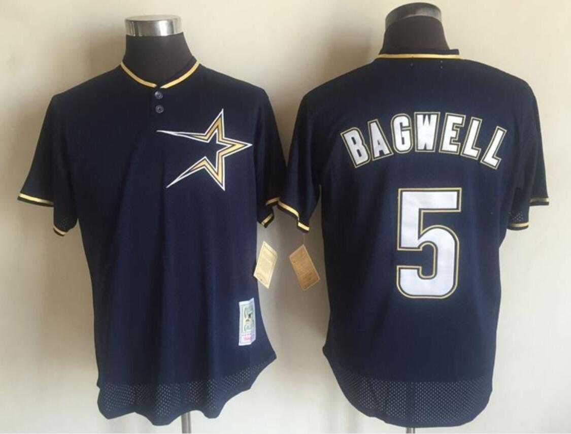 Men%27s Houston Astros Active Player Custom Mitchell And Ness Navy Blue 1997 Throwback Stitched MLB Jersey